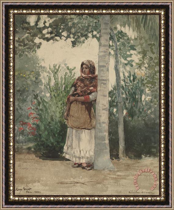Winslow Homer Under a Palm Tree Framed Painting