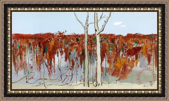 Wu Guanzhong Autumn Onto The Wall, 1991 Framed Painting