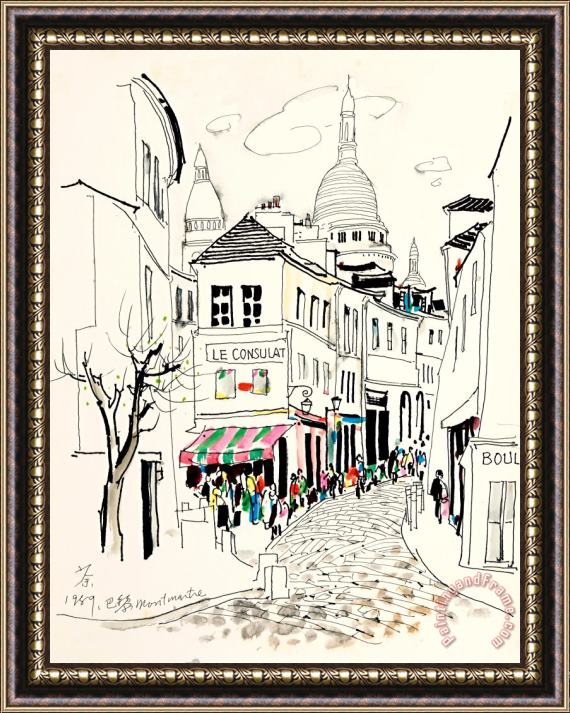 Wu Guanzhong Montmartre of Paris, 1989 Framed Painting