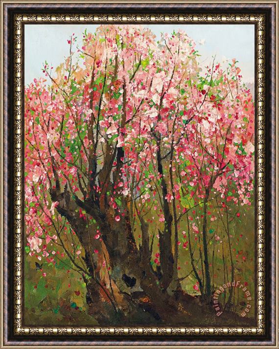 Wu Guanzhong Plum Blossoms, 1973 Framed Painting