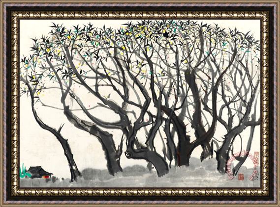 Wu Guanzhong Recluse Under The Mulberry Tree, 1978 Framed Print