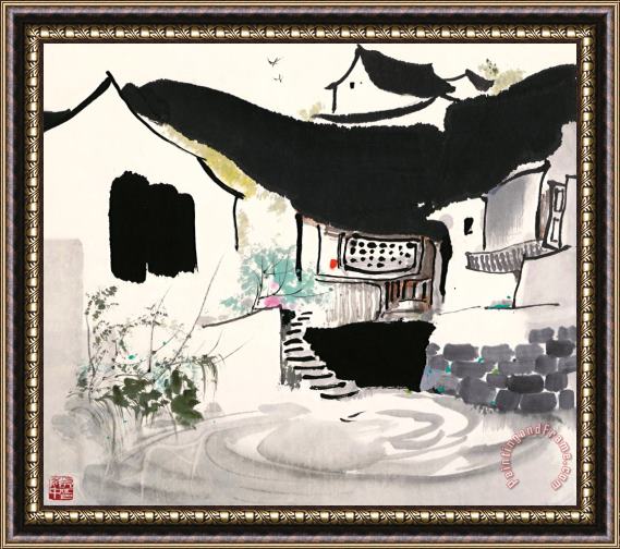 Wu Guanzhong Residence Framed Painting