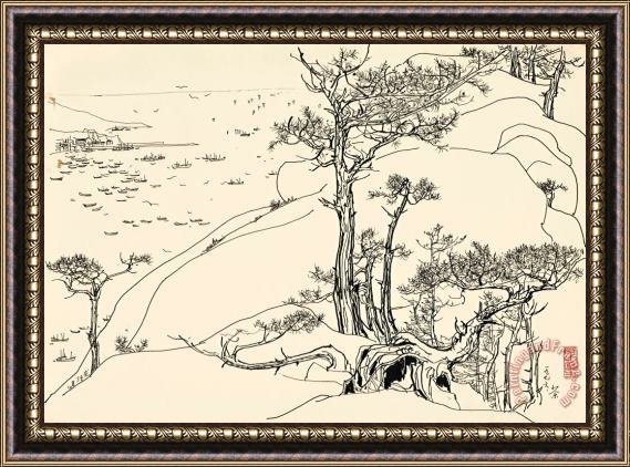 Wu Guanzhong Sketch of Lungxu Island, 1976 Framed Print
