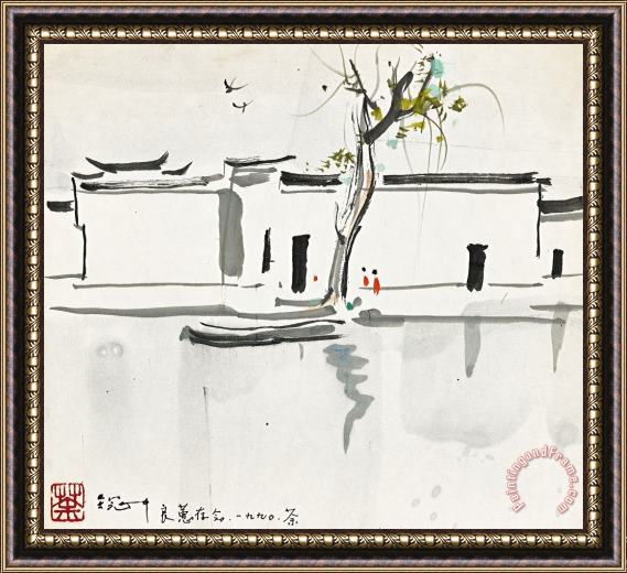 Wu Guanzhong Swallows Framed Print