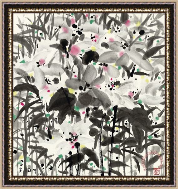 Wu Guanzhong Wild Flowers, 2001 Framed Print