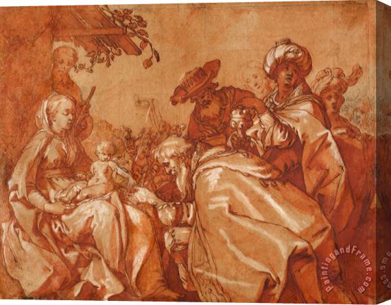 Abraham Bloemaert The Adoration of The Magi Stretched Canvas Painting / Canvas Art