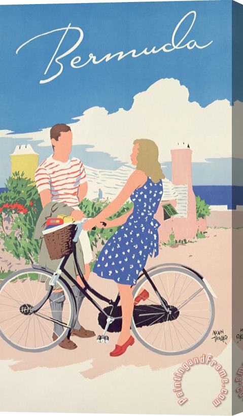 Adolph Treidler Poster Advertising Bermuda Stretched Canvas Print / Canvas Art