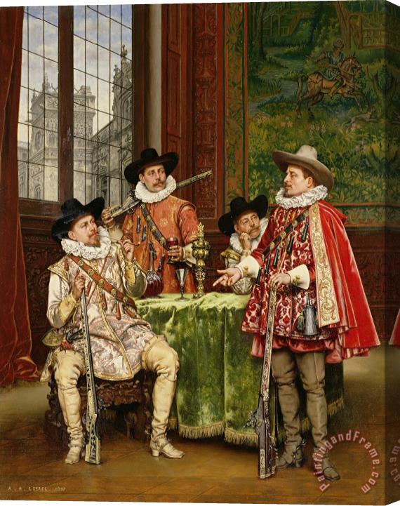 Adolphe Alexandre Lesrel The Musketeer's Tale Stretched Canvas Print / Canvas Art Adolphe Alexandre Lesrel The Musketeer's Tale Stretched Canvas Print / Canvas Art