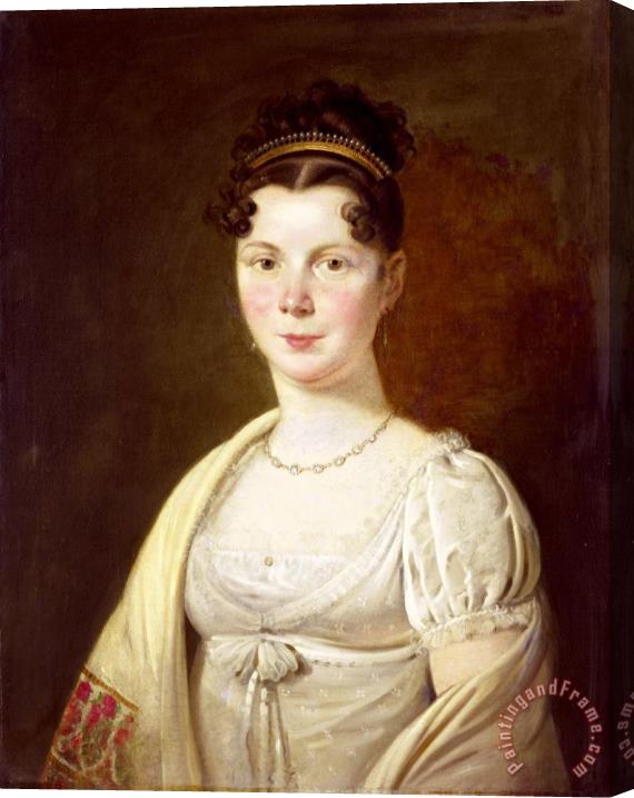 Adriaan de Lelie Portrait of Wilhelmina Maria Haack, Fourth Wife of Gerrit Verdooren Stretched Canvas Print / Canvas Art