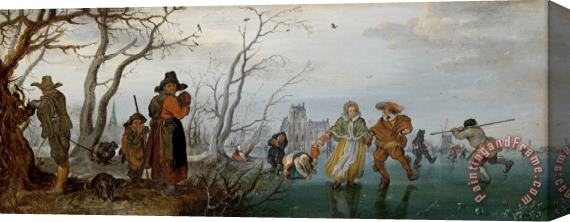 Adriaen Pietersz. van de Venne Winter (amusement on The Ice) Stretched Canvas Print / Canvas Art
