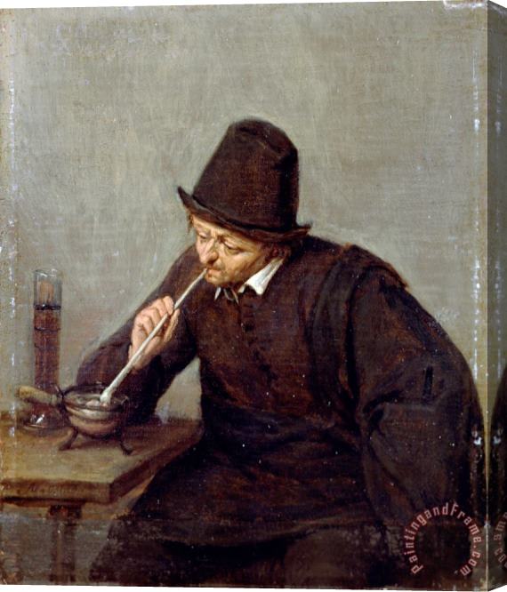 Adriaen Van Ostade A Man Smoking Stretched Canvas Painting / Canvas Art