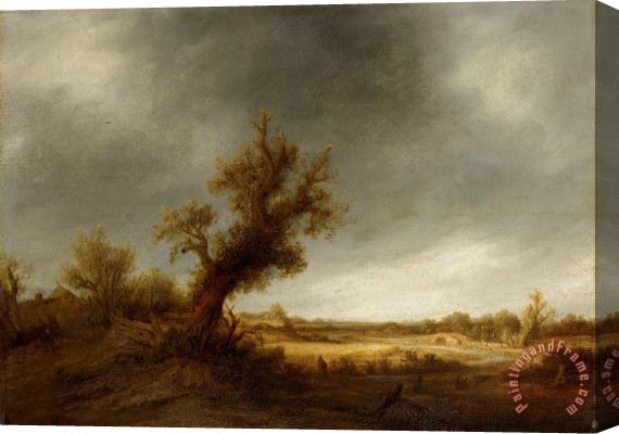 Adriaen Van Ostade Landscape with an Old Oak Stretched Canvas Print / Canvas Art