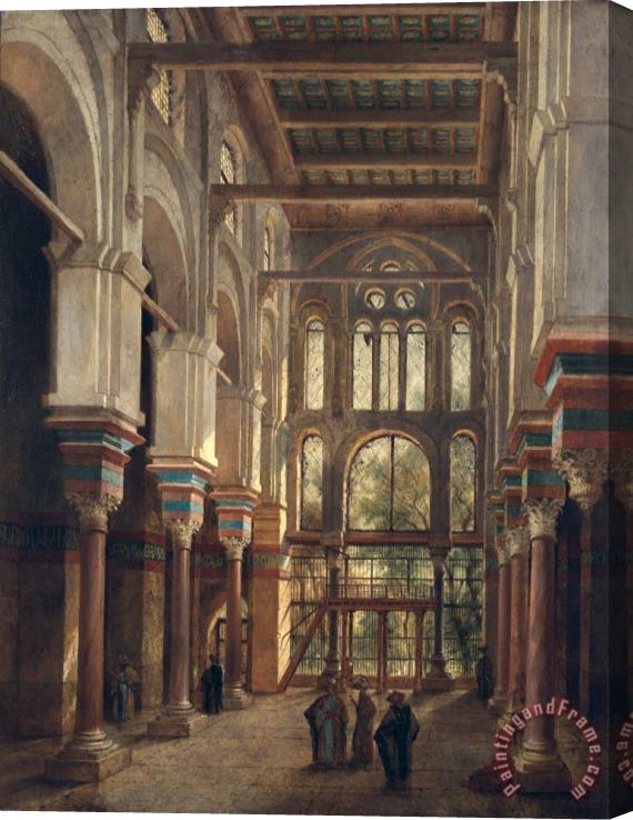 Adrien Dauzats Interior of the Mosque of El Mooristan in Cairo Stretched Canvas Painting / Canvas Art