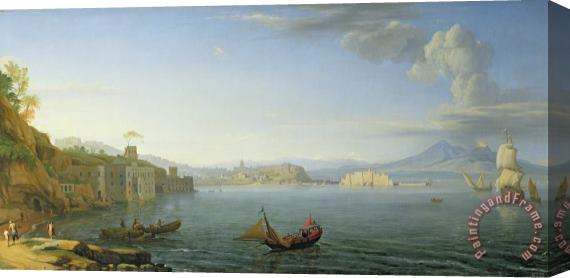 Adrien Manglard View of Naples Stretched Canvas Print / Canvas Art