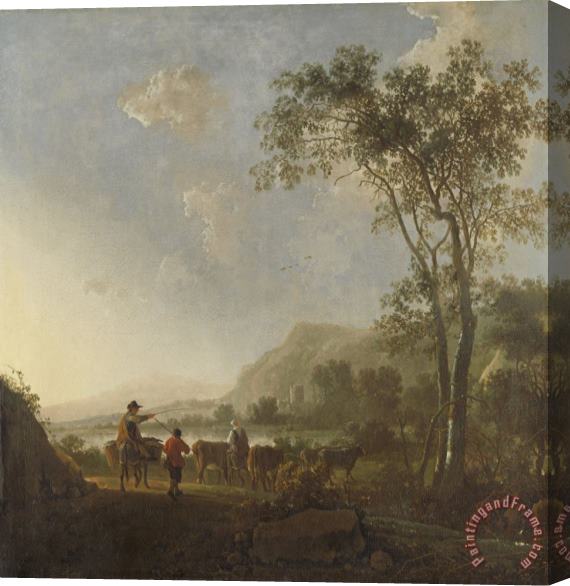 Aelbert Cuyp Landscape with Herdsmen And Cattle Stretched Canvas Print / Canvas Art