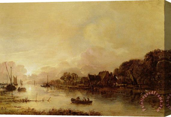 Aert van der Neer River landscape Stretched Canvas Painting / Canvas Art