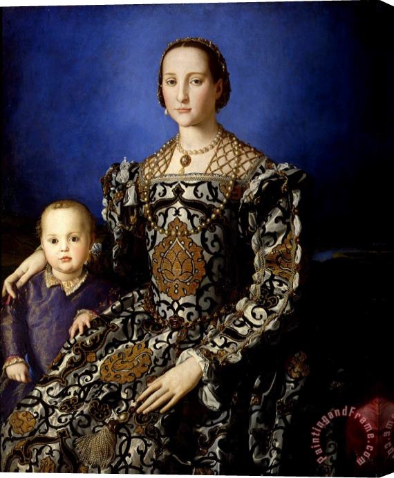 Agnolo Bronzino Portrait of Eleanor of Toledo with Her Son Giovanni Stretched Canvas Print / Canvas Art