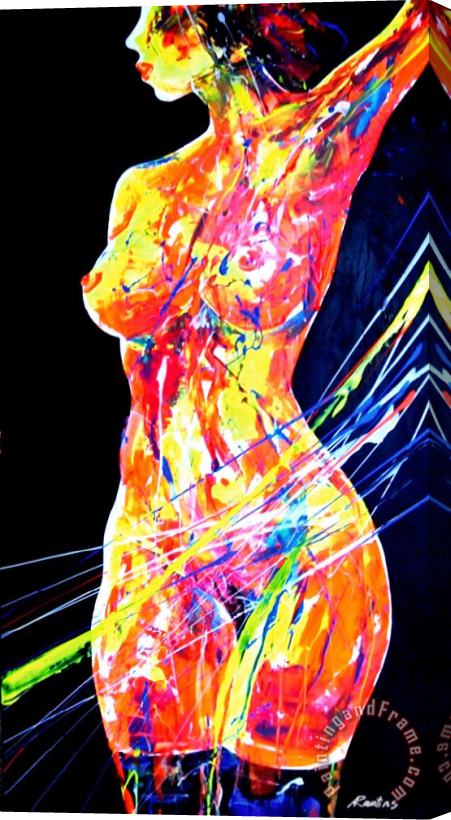 Agris Rautins Neonsilhouette 3 Stretched Canvas Print / Canvas Art