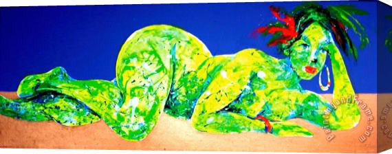 Agris Rautins Neonsilhouette V Stretched Canvas Print / Canvas Art