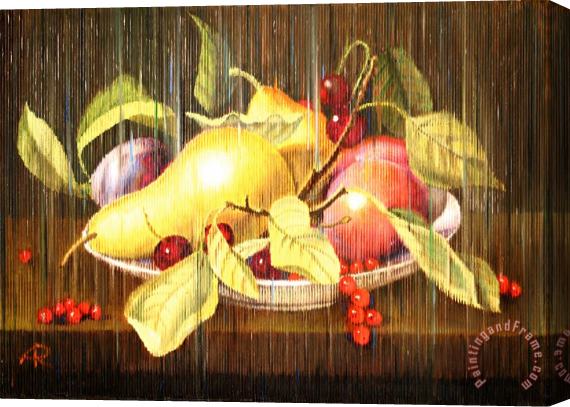 Agris Rautins Still Life with Fruits Stretched Canvas Print / Canvas Art
