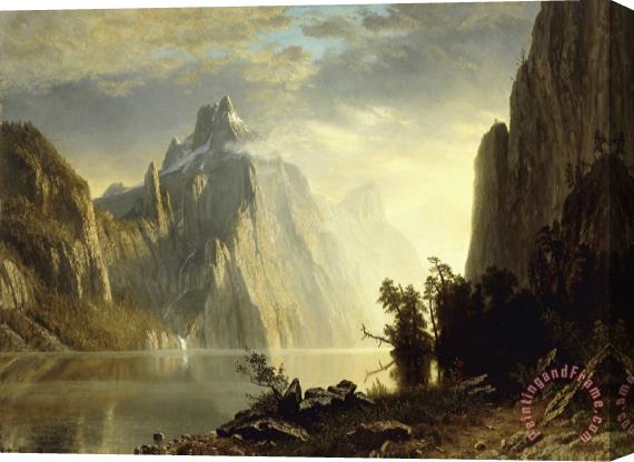 Albert Bierstadt A Lake in The Sierra Nevada Stretched Canvas Painting / Canvas Art