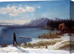 Bellano on Lake Como Canvas Prints - Lake Tahoe by Albert Bierstadt