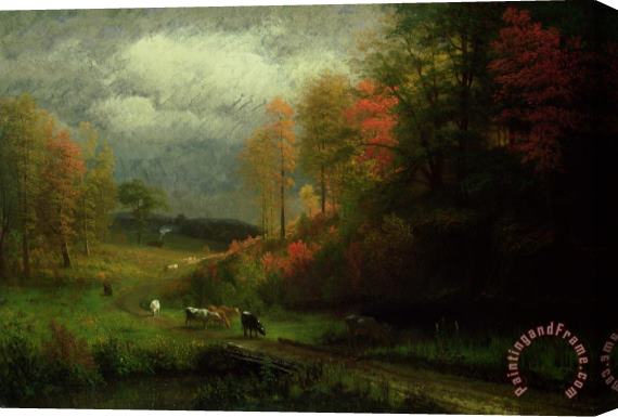 Albert Bierstadt Rainy Day in Autumn Stretched Canvas Painting / Canvas Art