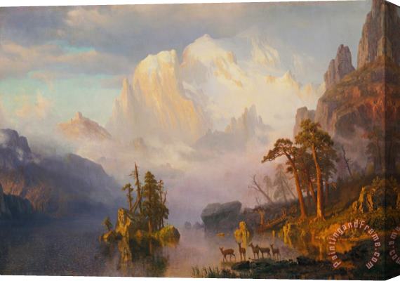 Albert Bierstadt Rocky Mountains Stretched Canvas Painting / Canvas Art