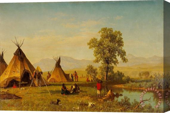 Albert Bierstadt Sioux Village Near Fort Laramie, 1859 Stretched Canvas Painting / Canvas Art