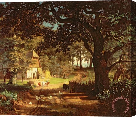Albert Bierstadt The House in the Woods Stretched Canvas Painting / Canvas Art