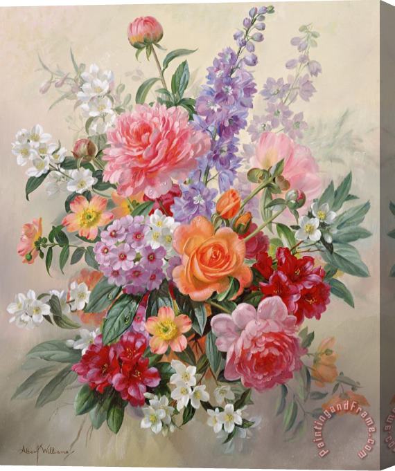 Albert Williams A High Summer Bouquet Stretched Canvas Print / Canvas Art