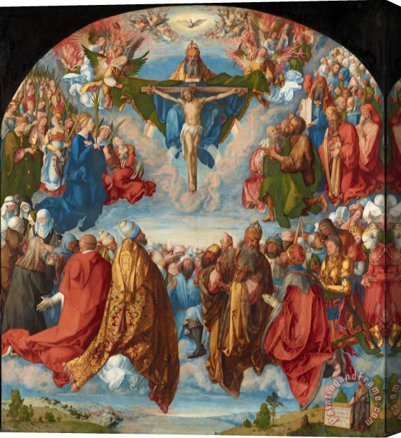 Albrecht Durer Adoration of The Trinity (landauer Altar) Stretched Canvas Painting / Canvas Art