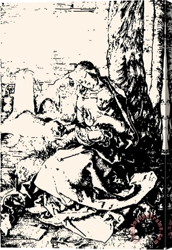 Albrecht Durer Madonna With The Pear Engraving Stretched Canvas Print / Canvas Art