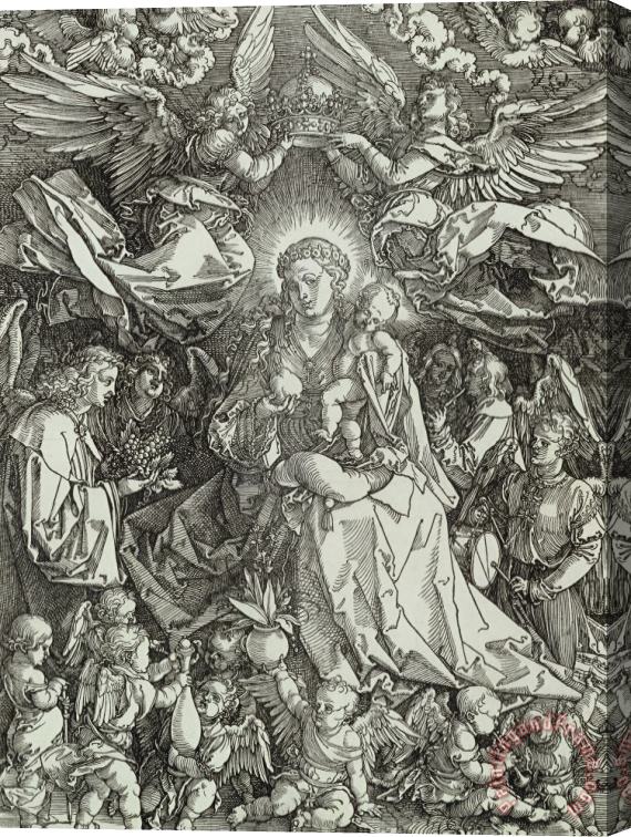 Albrecht Durer or Duerer The Virgin And Child Surrounded By Angels Stretched Canvas Painting / Canvas Art
