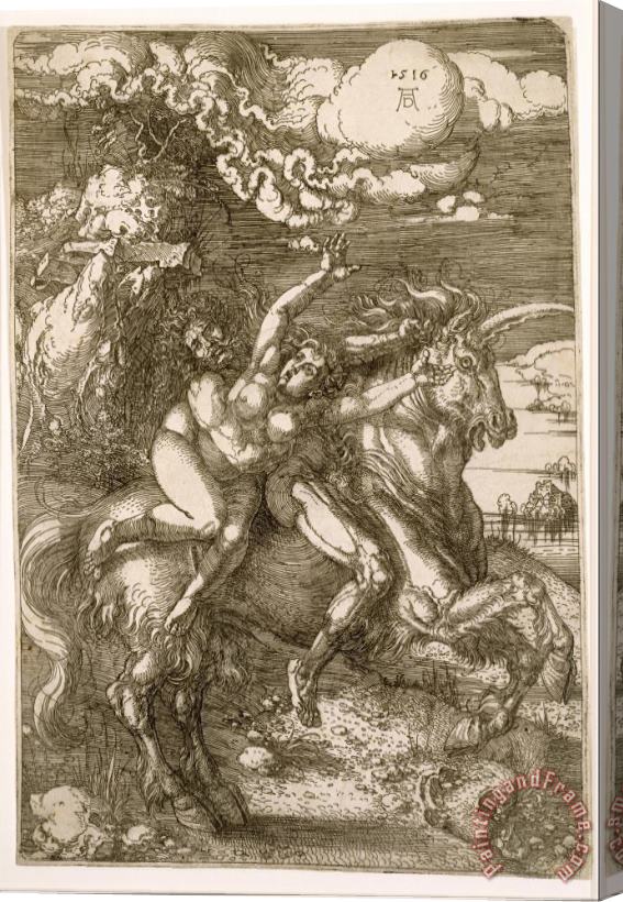 Albrecht Durer Rape of Prosperpina (abduction on a Unicorn) Stretched Canvas Painting / Canvas Art