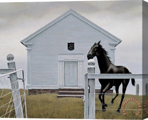 Alex Colville Church And Horse Stretched Canvas Print / Canvas Art