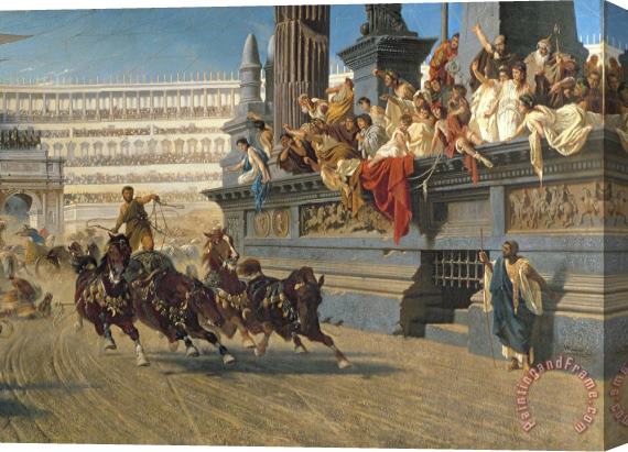 Alexander von Wagner The Chariot Race Stretched Canvas Print / Canvas Art