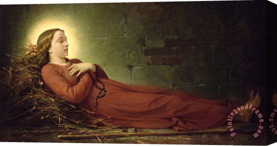 Alexandre Grellet The Death of Germaine Cousin the Virgin of Pibrac Stretched Canvas Painting / Canvas Art
