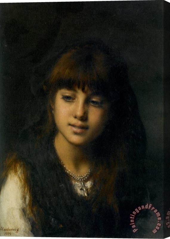 Alexei Alexeivich Harlamoff A Young Girl Stretched Canvas Painting / Canvas Art