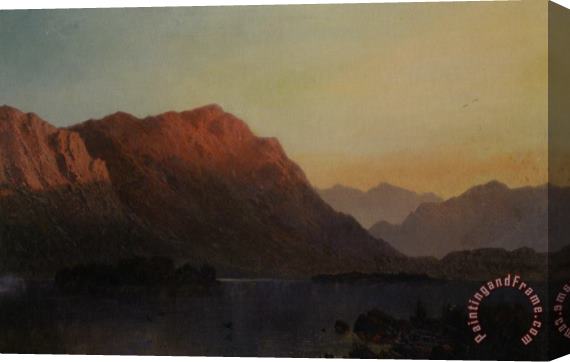 Alfred De Breanski Snr Sunset in The Highlands Stretched Canvas Painting / Canvas Art