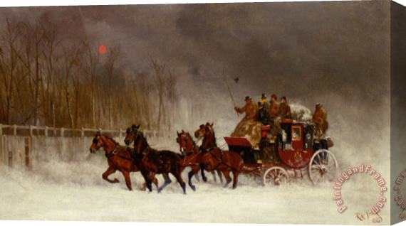 Alfred F. De Prades Winter Royal Mail Coach Stretched Canvas Print / Canvas Art