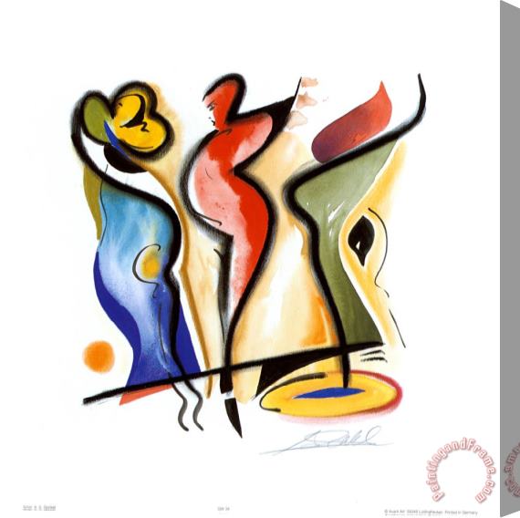 alfred gockel Dancing Stretched Canvas Print / Canvas Art
