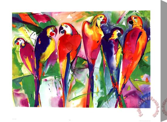 alfred gockel Parrot Family Stretched Canvas Painting / Canvas Art