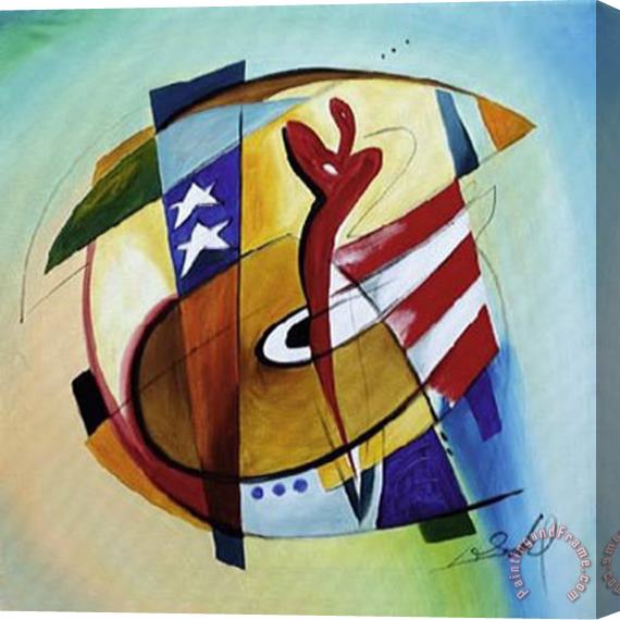 alfred gockel Stars And Stripes Iii Stretched Canvas Painting / Canvas Art