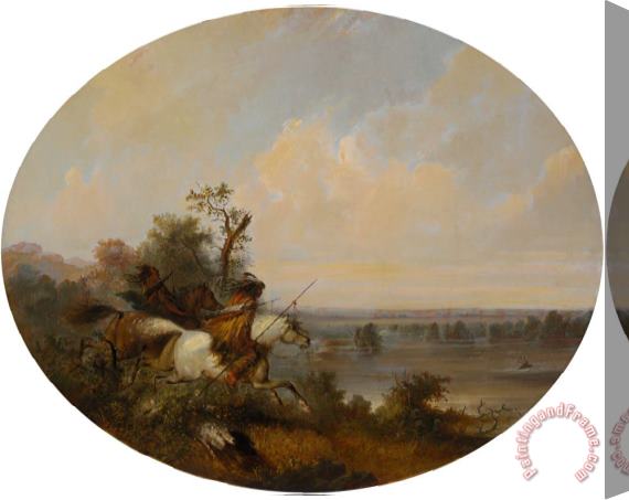 Alfred Jacob Miller Indians Hunting Elk on The Platte Stretched Canvas Painting / Canvas Art