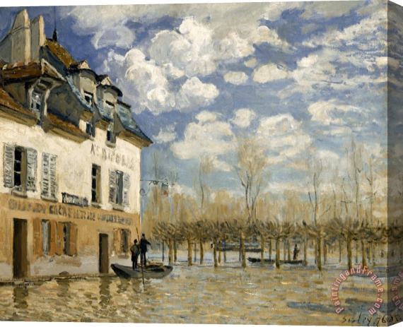 Alfred Sisley The Barge During The Flood, Port Marly, 1876 Stretched Canvas Print / Canvas Art