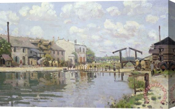 Alfred Sisley The Canal Saint Martin Paris Stretched Canvas Painting / Canvas Art