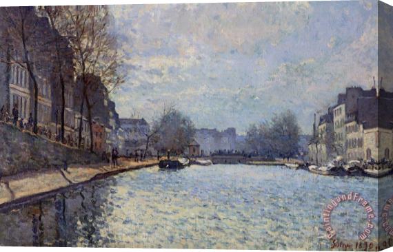 Alfred Sisley View of the Canal Saint-Martin Paris Stretched Canvas Painting / Canvas Art