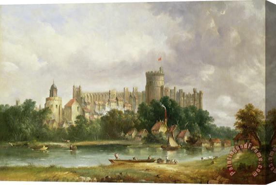 Alfred Vickers Windsor Castle - from the Thames Stretched Canvas Print / Canvas Art