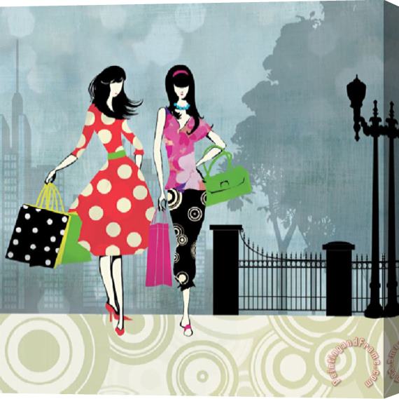 Allison Pearce Girls Gone Shopping Stretched Canvas Print / Canvas Art